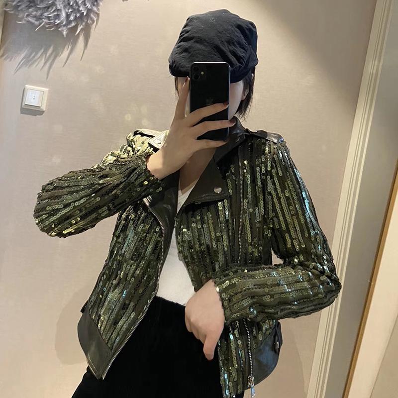 Women' Leather & Faux Streetwear Casual Sequin Stitching Spring Autumn 2023 Korean Slim Washed PU Women Short Motorcycle Biker Jacket, Black
Women' Leather & Faux Streetwear Casual Sequin Stitching Spring Autumn 2023 Korean Slim Washed PU Women Short Motorcycle Biker Jacket, Black
