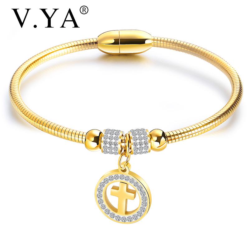 Link Bracelets V.YA Luxury Cross Bead Zircon Bracelet For Women Stainless Steel Trendy Gold Bangle Female Jewelry Chain
Link Bracelets V.YA Luxury Cross Bead Zircon Bracelet For Women Stainless Steel Trendy Gold Bangle Female Jewelry Chain