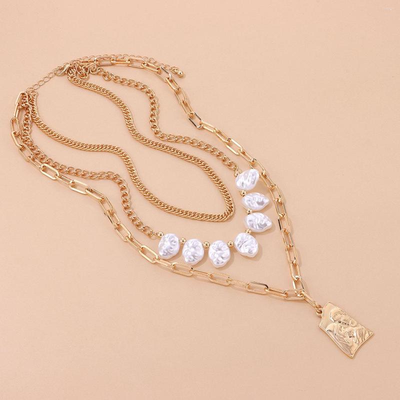Choker Renya Fashion Irregular Pearl Charms Layered Necklace Rope Chain Hammer Square Pendant For Women Girls Jewelry Gift
Choker Renya Fashion Irregular Pearl Charms Layered Necklace Rope Chain Hammer Square Pendant For Women Girls Jewelry Gift