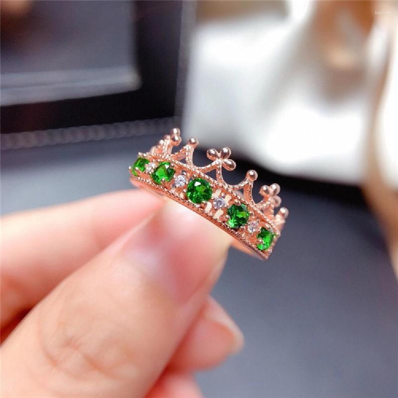 Cluster Rings Natural 3mm Diopside Ring Female 925 Silver Inlaid Japanese And Korean Version Fashion Simple Personality Crown
Cluster Rings Natural 3mm Diopside Ring Female 925 Silver Inlaid Japanese And Korean Version Fashion Simple Personality Crown