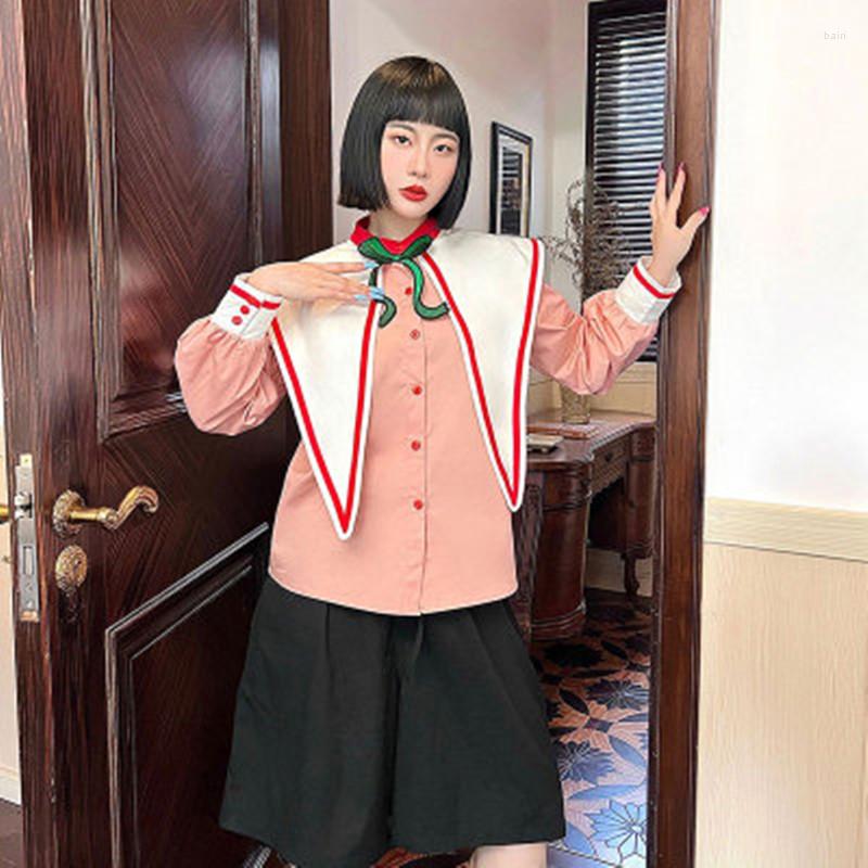 Women' Blouses DALMAZZO Spring Autumn Sweet Fashion Patchwork Color Shirt Tops Women Bow Stand Neck Single-Breasted Long Sleeve Pink, Picture color
Women' Blouses DALMAZZO Spring Autumn Sweet Fashion Patchwork Color Shirt Tops Women Bow Stand Neck Single-Breasted Long Sleeve Pink, Picture color