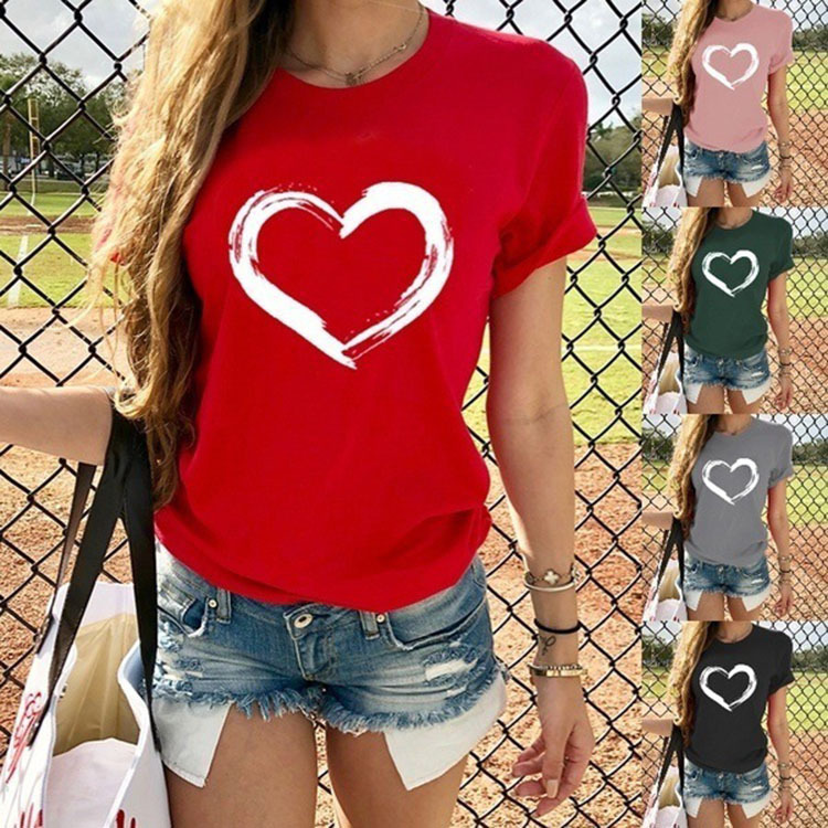New women's fashion love print short sleeve T-shirt summer casual graphic T-shirt top factory straight hair T-shirt, Purple
New women's fashion love print short sleeve T-shirt summer casual graphic T-shirt top factory straight hair T-shirt, Purple