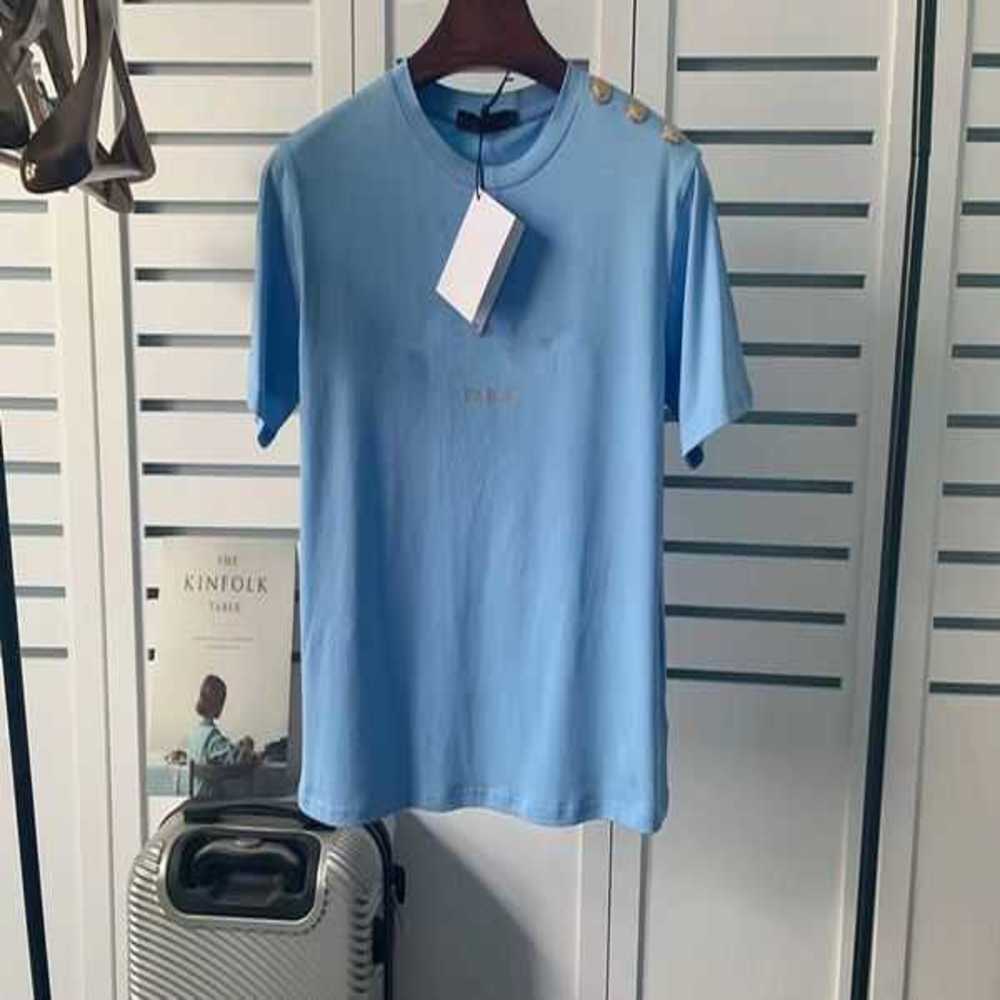 T shirts Top Woman cotton and silk Tee for Lovers Letter Short Sleeve Round Crew Neck with Shoulder Button Fashion, Blue+gold letters/gold buttons
T shirts Top Woman cotton and silk Tee for Lovers Letter Short Sleeve Round Crew Neck with Shoulder Button Fashion, Blue+gold letters/gold buttons
