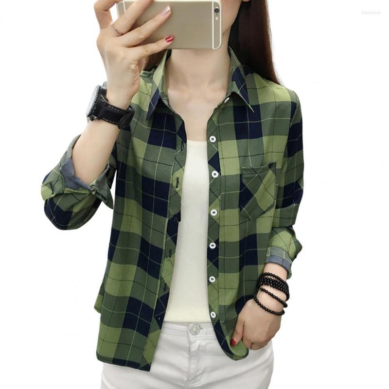 Women's Blouses Chic Lady Shirt Breathable Women Blouse Soft Plaid Print Top Dressing Up, Green
Women's Blouses Chic Lady Shirt Breathable Women Blouse Soft Plaid Print Top Dressing Up, Green