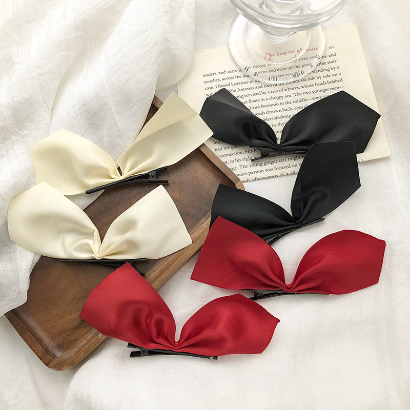 Korean version barrette bowknot hairpin net red same spring clip hairpin pair clip girl back head hairpin princess hairpin girl