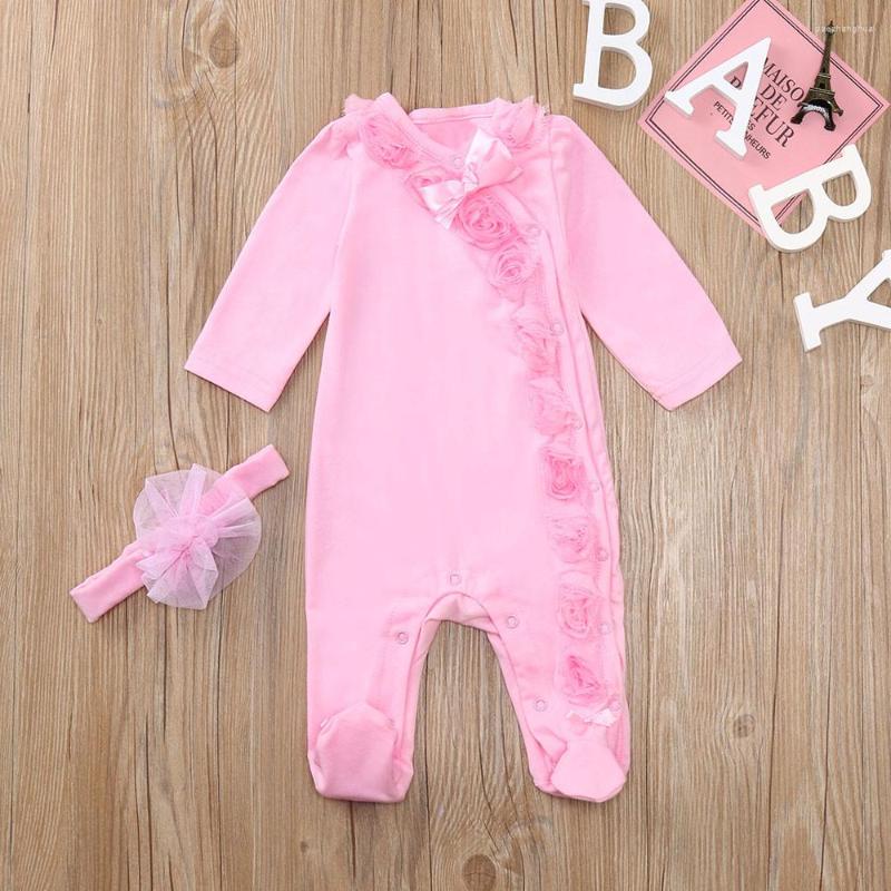 Clothing Sets Infant Baby Girls Long Sleeve Floral Solid Jumpsuit Romper Headband Outfits Girl Set Clothes, Pink
Clothing Sets Infant Baby Girls Long Sleeve Floral Solid Jumpsuit Romper Headband Outfits Girl Set Clothes, Pink