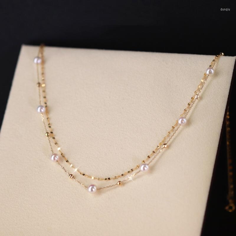 Chains Lace Necklace Double Gypsophila Choker Chain Natural Sea Pearl 18K Solid Yellow Gold Jewelry(AU750) Women Fashion Lady
Chains Lace Necklace Double Gypsophila Choker Chain Natural Sea Pearl 18K Solid Yellow Gold Jewelry(AU750) Women Fashion Lady