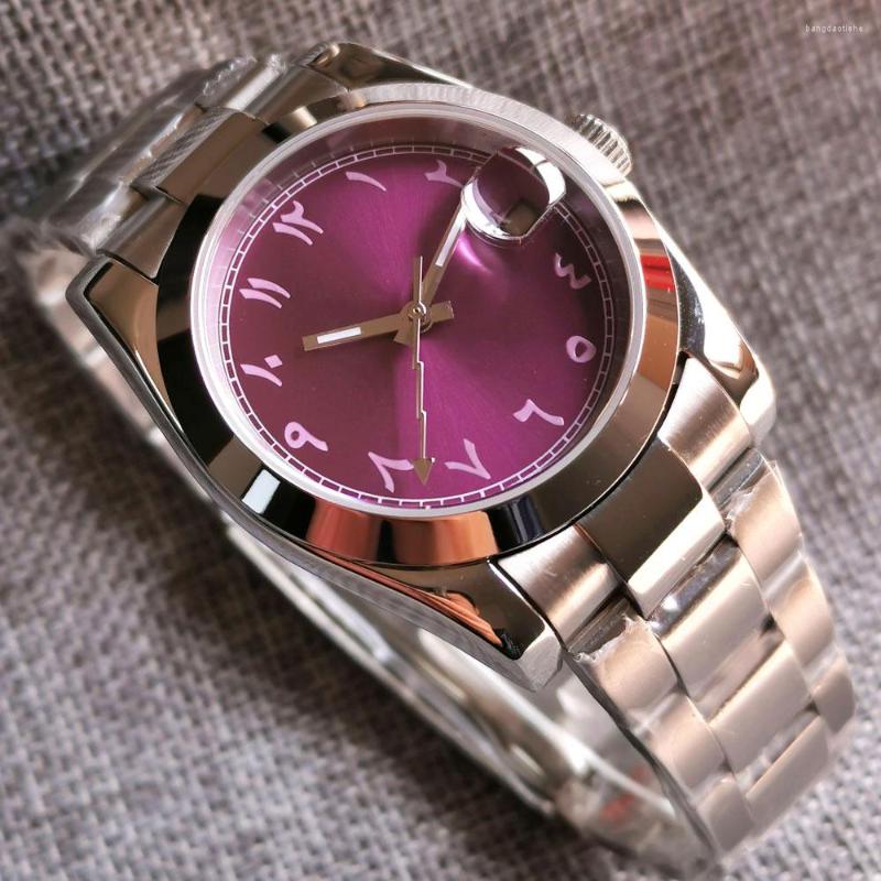 Wristwatches Arabic Numbers 2023 Steel Polish Bezel NH35A Movement 36MM Selfwinding Men Watch Ice Blue Dial Sapphire, Black
Wristwatches Arabic Numbers 2023 Steel Polish Bezel NH35A Movement 36MM Selfwinding Men Watch Ice Blue Dial Sapphire, Black