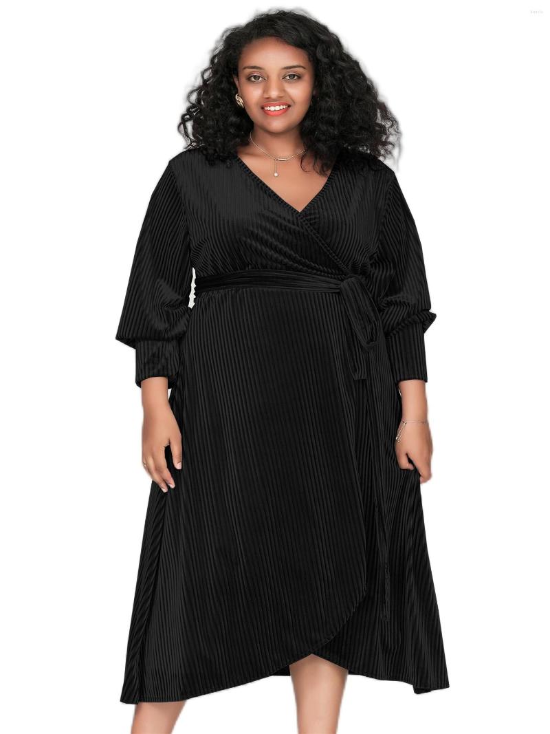 Plus Size Dresses Elegant Spring Autumn Long Sleeve Midi Velvet Wrap Dress Women Black Tie Waist V-neck Formal Party 6XL 7XL
Plus Size Dresses Elegant Spring Autumn Long Sleeve Midi Velvet Wrap Dress Women Black Tie Waist V-neck Formal Party 6XL 7XL