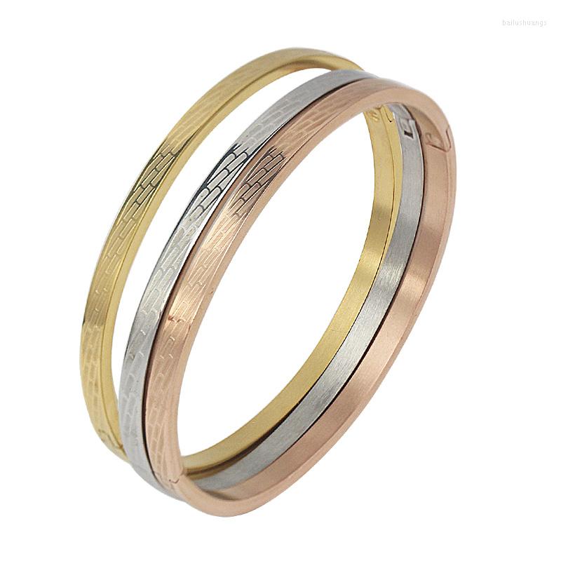 Bangle Stainless Steel Simple Bracelet Silver Color Golden Rose Round Bangles For Women Girls Fashion Jewelry 2023
Bangle Stainless Steel Simple Bracelet Silver Color Golden Rose Round Bangles For Women Girls Fashion Jewelry 2023