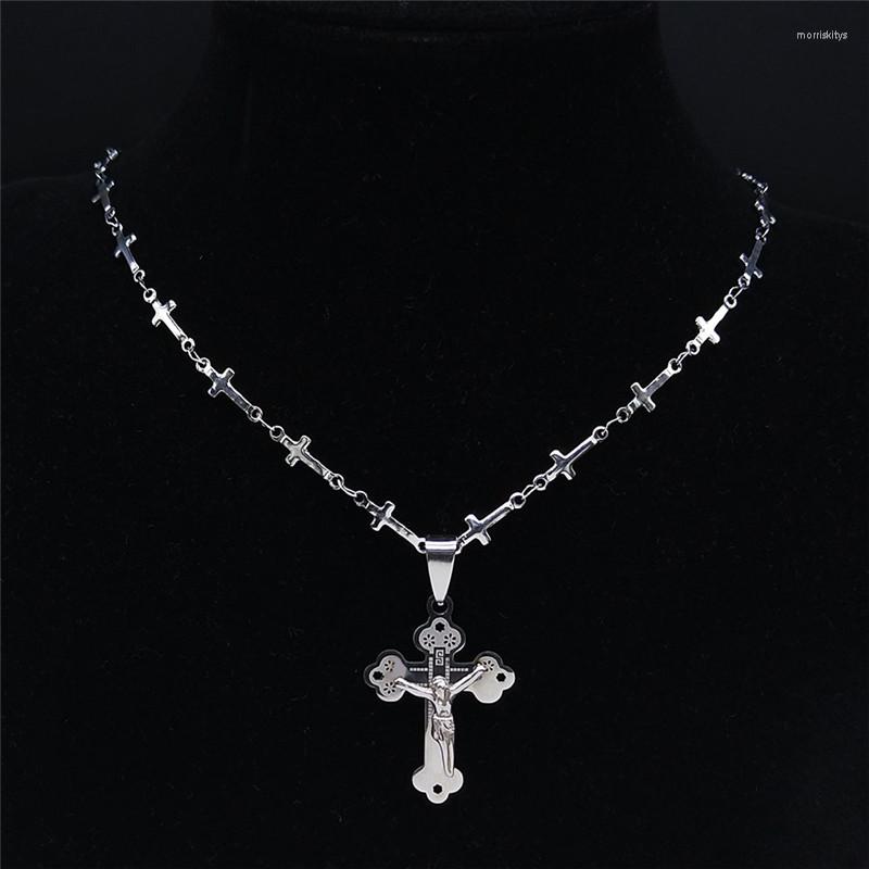 Pendant Necklaces Catholicism Jesus Cross Charm Women/Men Silver Color Stainless Steel Necklace Jewelry Collar Mujer NXHLY25S08
Pendant Necklaces Catholicism Jesus Cross Charm Women/Men Silver Color Stainless Steel Necklace Jewelry Collar Mujer NXHLY25S08