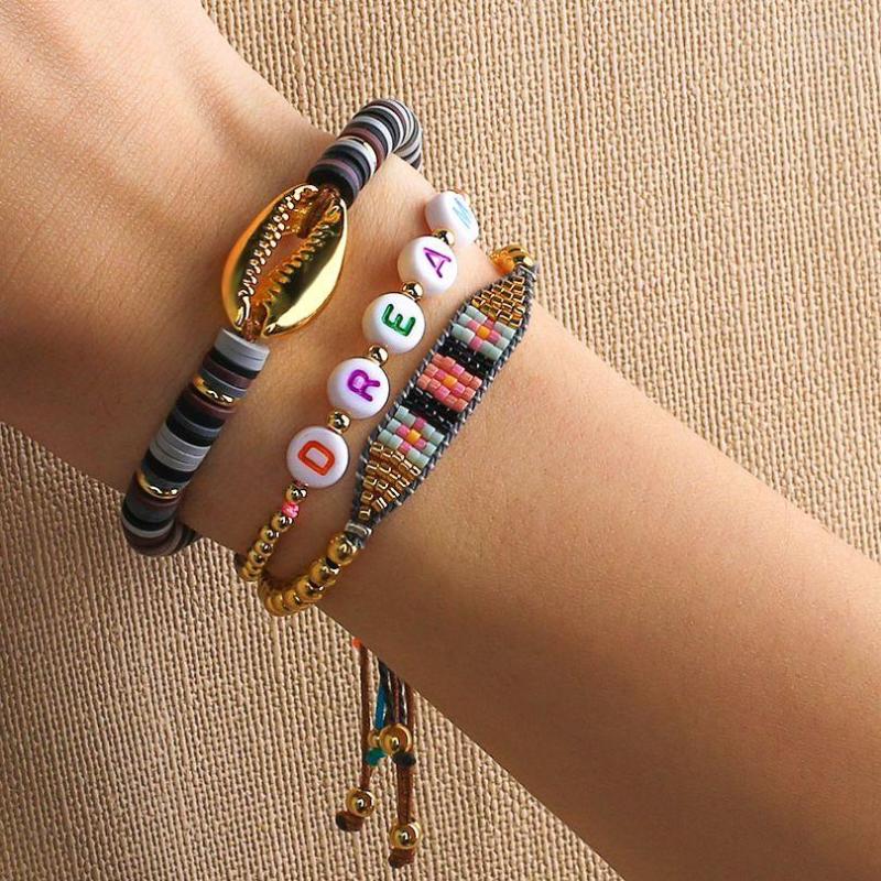Charm Bracelets KELITCH Women Bracelet Shell Beaded Polymer Clay Friendship Gift Pulseras Adjustable Handmade Woven Bangle Jewelry
Charm Bracelets KELITCH Women Bracelet Shell Beaded Polymer Clay Friendship Gift Pulseras Adjustable Handmade Woven Bangle Jewelry