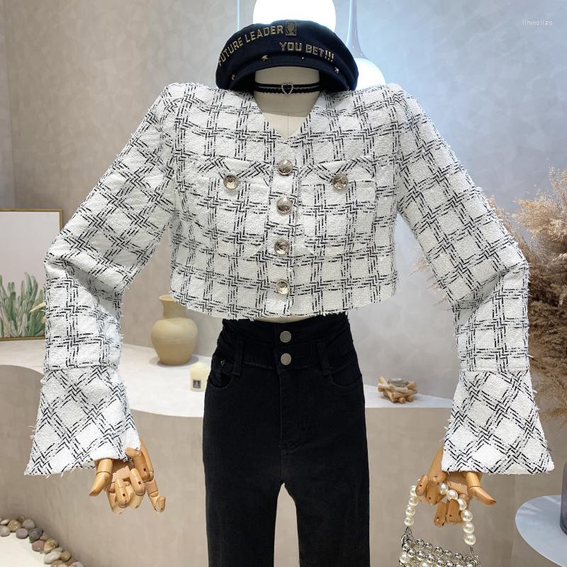 Women's Jackets Fashion Houndstooth Short Coat For Women 2023 Autumn Elegant Socialite Design Tweed Long Sleeve Ladies Jacket All-Matching, White
Women's Jackets Fashion Houndstooth Short Coat For Women 2023 Autumn Elegant Socialite Design Tweed Long Sleeve Ladies Jacket All-Matching, White