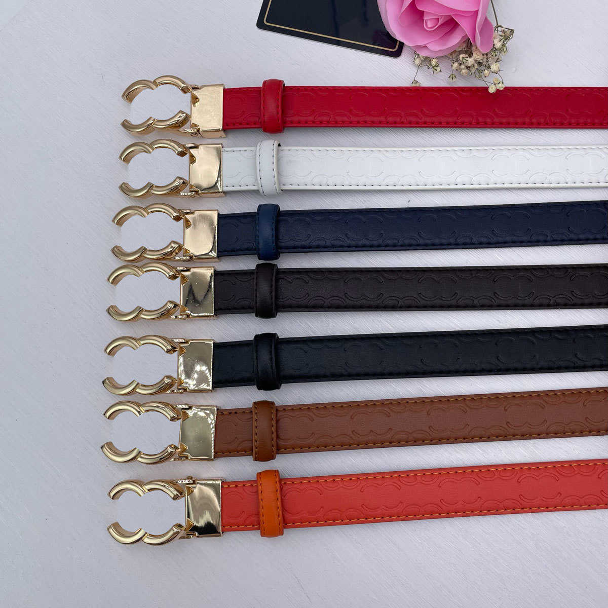 

Fashion Classic Women Belt Designer Brand Belt Gold Silver Letter Buckle Belts Men Womens Jeans Dress Leather Waistband Width 2.5cm, As pic