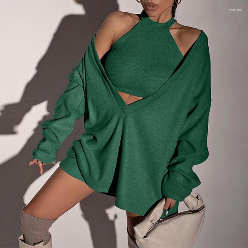 Work Dresses Women' Skinny Tank V-neck Pullovers Suits 2023 Autumn Long Sleeve Loose Top Halter Vest 2 Piece Set Ladies Sexy Street, Black
Work Dresses Women' Skinny Tank V-neck Pullovers Suits 2023 Autumn Long Sleeve Loose Top Halter Vest 2 Piece Set Ladies Sexy Street, Black