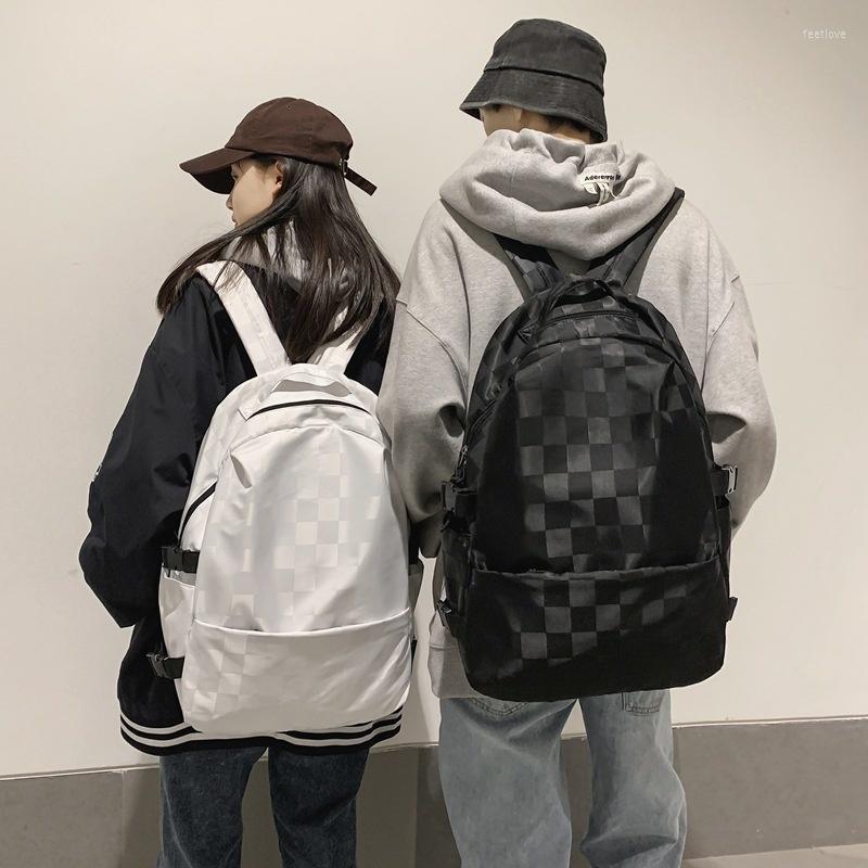 Backpack Women Men Female Nylon Plaid School Bag For Teenage Girls Boys Portable Rucksack Waterproof Student Bookbag Mochila, Black
Backpack Women Men Female Nylon Plaid School Bag For Teenage Girls Boys Portable Rucksack Waterproof Student Bookbag Mochila, Black