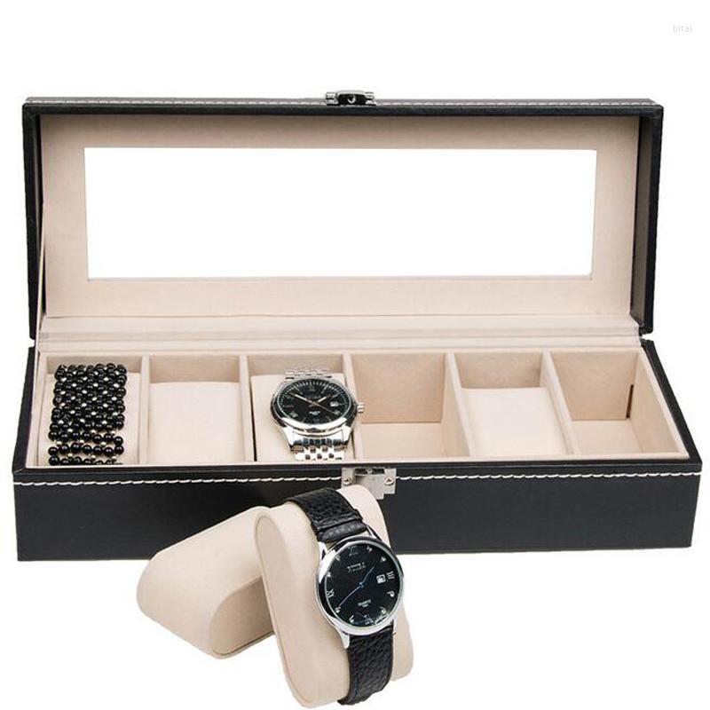Jewelry Pouches Black 6 Grids PU Leather Fashion Watch Box Display Watches Storage Organizer Holder Bracelet Case
Jewelry Pouches Black 6 Grids PU Leather Fashion Watch Box Display Watches Storage Organizer Holder Bracelet Case
