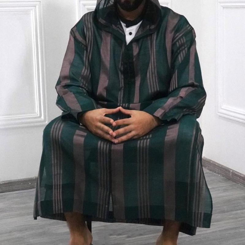 Ethnic Clothing Muslim Mens Robe Islam Abaya Arabic Striped Hoodie Ensembles Musulmans Colorblock Homme Musulman Arabe Djellaba
Ethnic Clothing Muslim Mens Robe Islam Abaya Arabic Striped Hoodie Ensembles Musulmans Colorblock Homme Musulman Arabe Djellaba