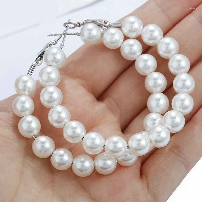 Hoop Earrings 1 Pair Elegant White Pearls Statement Women Oversize Pearl Circle Ear Rings
Hoop Earrings 1 Pair Elegant White Pearls Statement Women Oversize Pearl Circle Ear Rings