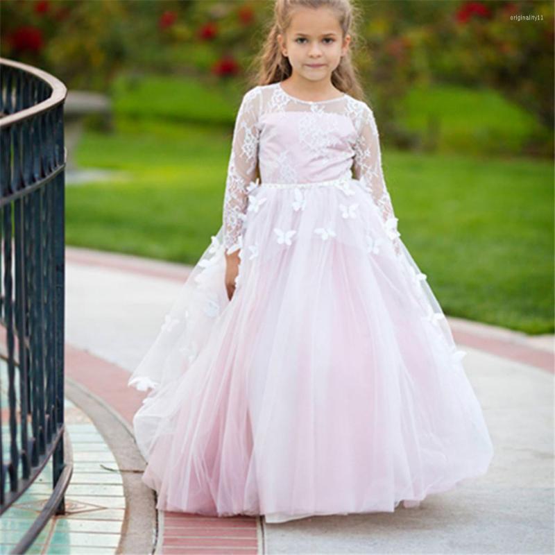 Girl Dresses Pink Long Sleeve Flower Tulle Lace Applique O-neck Ball Gowns Little Girls First Holy Communion Party, White
Girl Dresses Pink Long Sleeve Flower Tulle Lace Applique O-neck Ball Gowns Little Girls First Holy Communion Party, White