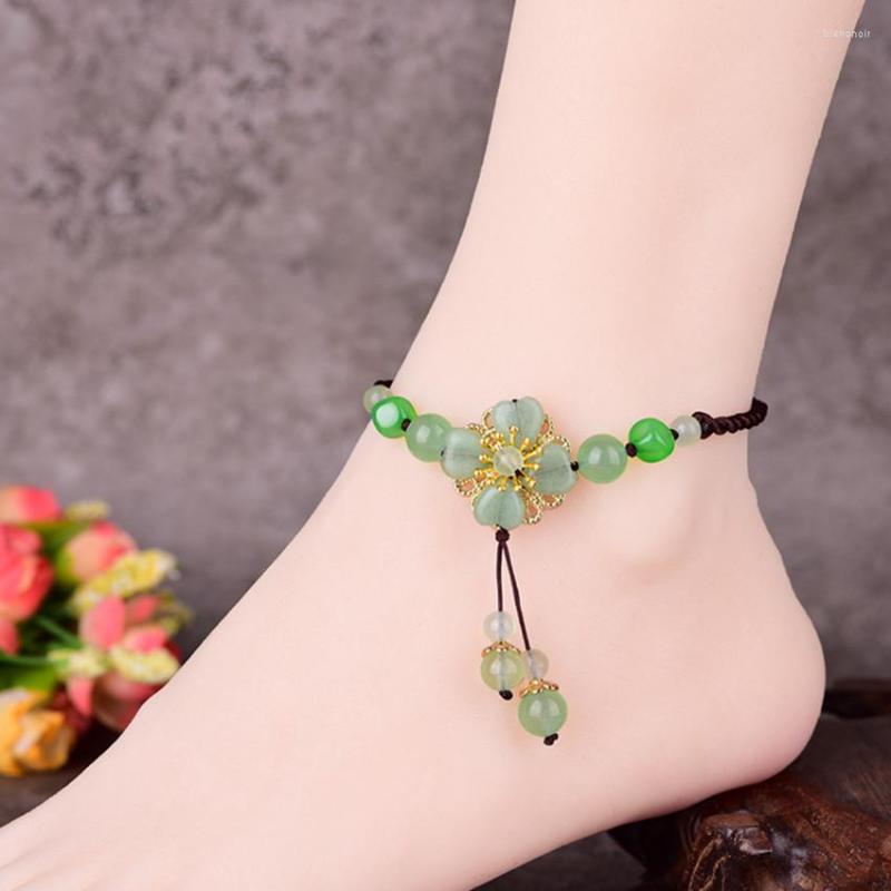 Anklets FYSL Light Yellow Gold Color Flower With Green Aventurine Beads Anklet For Women Handmade Weave Jewelry
Anklets FYSL Light Yellow Gold Color Flower With Green Aventurine Beads Anklet For Women Handmade Weave Jewelry
