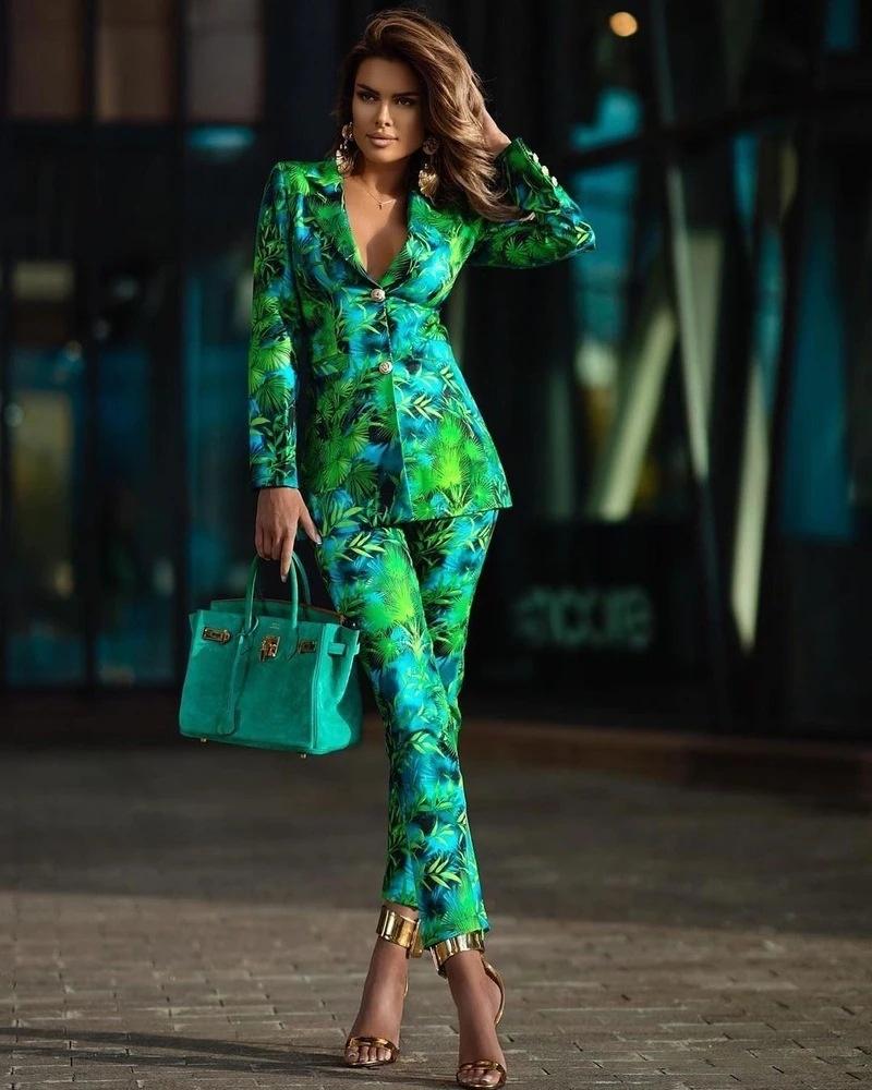 Women' Two Piece Pants QUALITY Fashion 2023 Designer Stylish Set Gorgeous Floral Printed Blazer SuitWomen, Green
Women' Two Piece Pants QUALITY Fashion 2023 Designer Stylish Set Gorgeous Floral Printed Blazer SuitWomen, Green