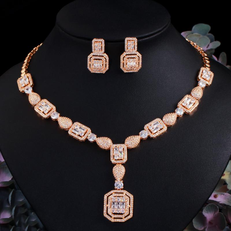 Necklace Earrings Set & Luxury 2PCS Jewelry For Women Wedding Full Cubic Zircon Crystal CZ Dubai Bridal Sets 2023 DRESS ACCESSARIESEarrings, Picture shown
Necklace Earrings Set & Luxury 2PCS Jewelry For Women Wedding Full Cubic Zircon Crystal CZ Dubai Bridal Sets 2023 DRESS ACCESSARIESEarrings, Picture shown