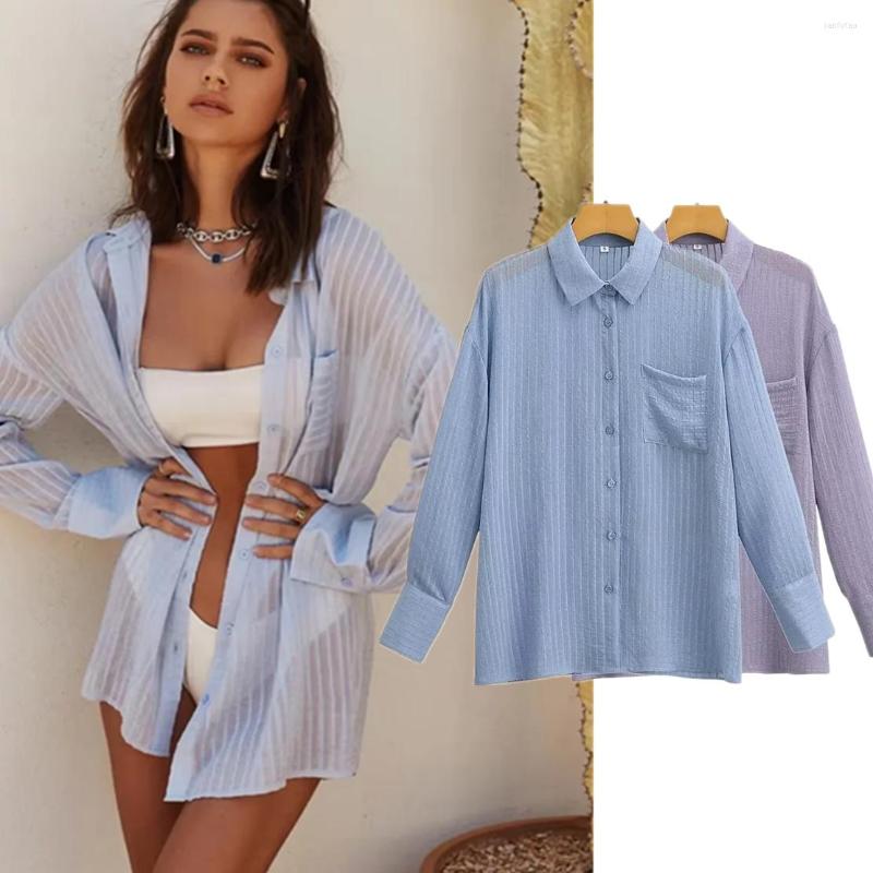 Women' Blouses Maxdutti Ins Fashion Blogger Retro Striped Blouse Perspective Pockets Sexy Casual Shirts Loose Women, Blue
Women' Blouses Maxdutti Ins Fashion Blogger Retro Striped Blouse Perspective Pockets Sexy Casual Shirts Loose Women, Blue