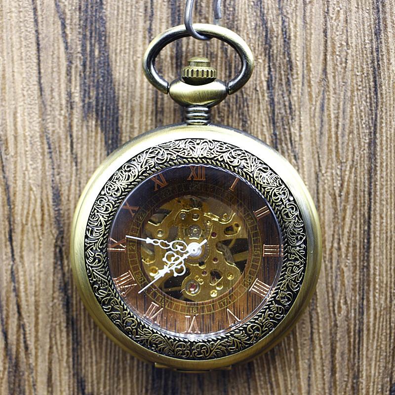 Pocket Watches Retro Bronze Glass Cover Mechanical Hand Wind Watch Roman Numbers Dial Men Women Fob Gift Box, Picture shown
Pocket Watches Retro Bronze Glass Cover Mechanical Hand Wind Watch Roman Numbers Dial Men Women Fob Gift Box, Picture shown