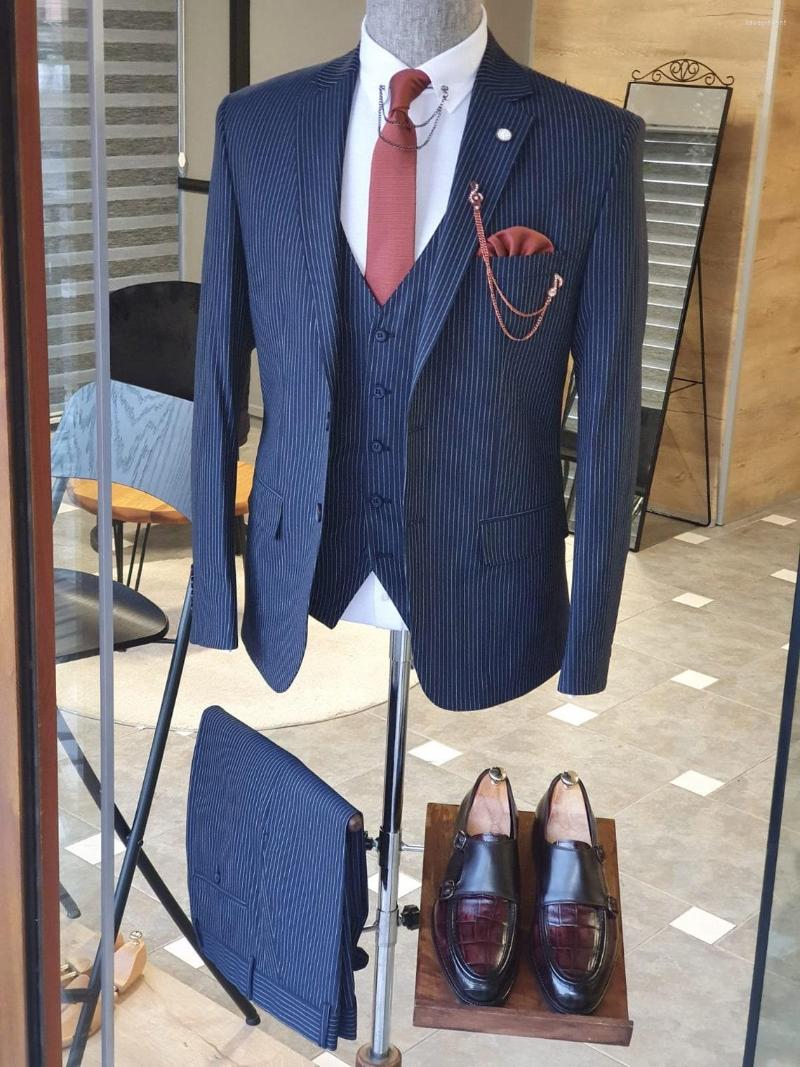 Men' Suits Men Navy 3 Piece Slim Fit Two Button Wedding Groom Party Wear Coat Pant Suit Blue Pinstripe, Black
Men' Suits Men Navy 3 Piece Slim Fit Two Button Wedding Groom Party Wear Coat Pant Suit Blue Pinstripe, Black