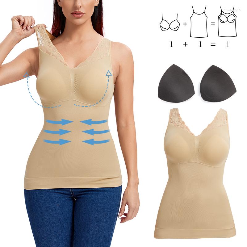 Women' Shapers Padded Shapewear Tank Tops Women Tummy Control Smooth Slim Body Seamless Camisole With Floral Lace V Neck Vest Summer, Black
Women' Shapers Padded Shapewear Tank Tops Women Tummy Control Smooth Slim Body Seamless Camisole With Floral Lace V Neck Vest Summer, Black