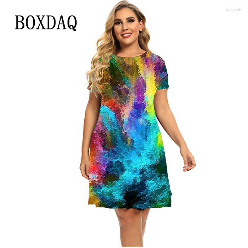 Plus Size Dresses Women Rainbow Speckle Ink Dress Summer Short Sleeve Tie Dye Gradient Loose Oversized O-Neck Ladies 5XL 6XL, Dp12754
Plus Size Dresses Women Rainbow Speckle Ink Dress Summer Short Sleeve Tie Dye Gradient Loose Oversized O-Neck Ladies 5XL 6XL, Dp12754