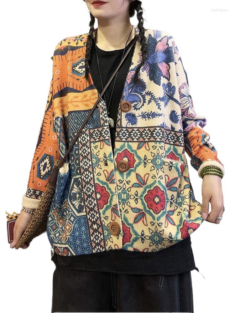 Women's Knits FairyNatural Autumn Winter Ladies Fashion Loose Print Retro Cardigans Korean Women Luxury Warm Casual Harajuku Knit Sweaters, 001
Women's Knits FairyNatural Autumn Winter Ladies Fashion Loose Print Retro Cardigans Korean Women Luxury Warm Casual Harajuku Knit Sweaters, 001