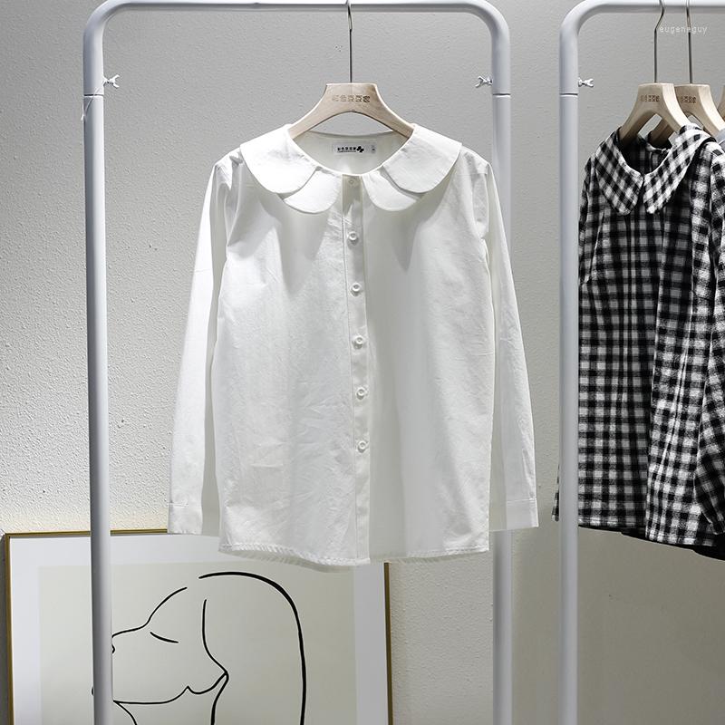 Women's Blouses Sweet Fresh White Shirt Flowers Double Petaled Collar Cotton Blouse Women Fashion Long Sleeve Tops
Women's Blouses Sweet Fresh White Shirt Flowers Double Petaled Collar Cotton Blouse Women Fashion Long Sleeve Tops