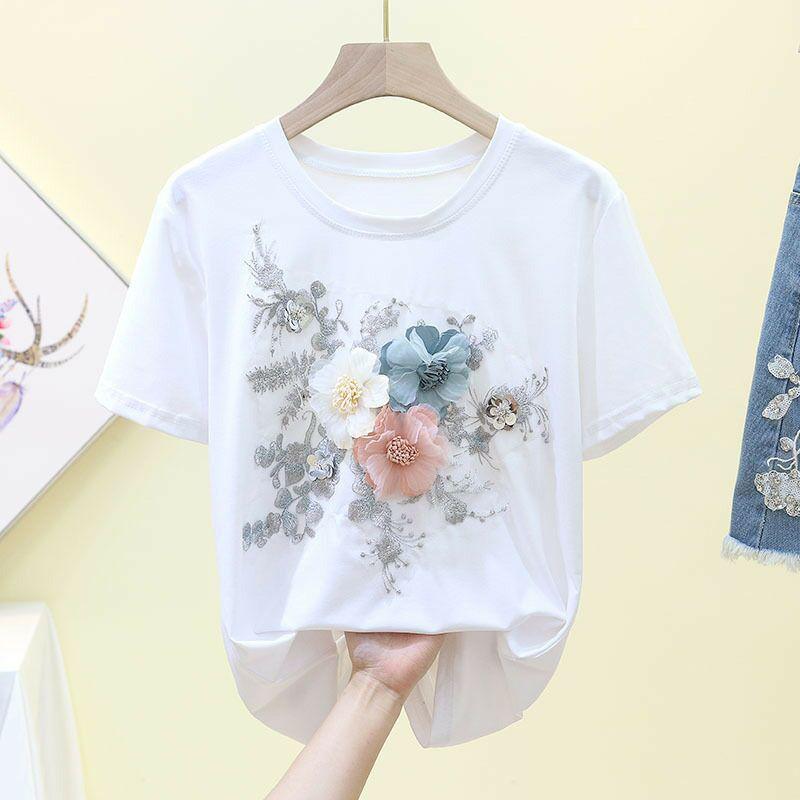 Women' T Shirts Summer Cotton 2023 Korean Style Short Sleeve Tshirt Female Round Neck Appliques Tees Lady Plus Size White TopsWomen, Black
Women' T Shirts Summer Cotton 2023 Korean Style Short Sleeve Tshirt Female Round Neck Appliques Tees Lady Plus Size White TopsWomen, Black