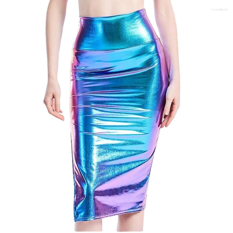 Skirts Women Faux Leather Midi Skirt Ladies Chic Mid Calf Sexy Laser Pencil High Waist PU Clubwear Plus Size, Laser silver
Skirts Women Faux Leather Midi Skirt Ladies Chic Mid Calf Sexy Laser Pencil High Waist PU Clubwear Plus Size, Laser silver