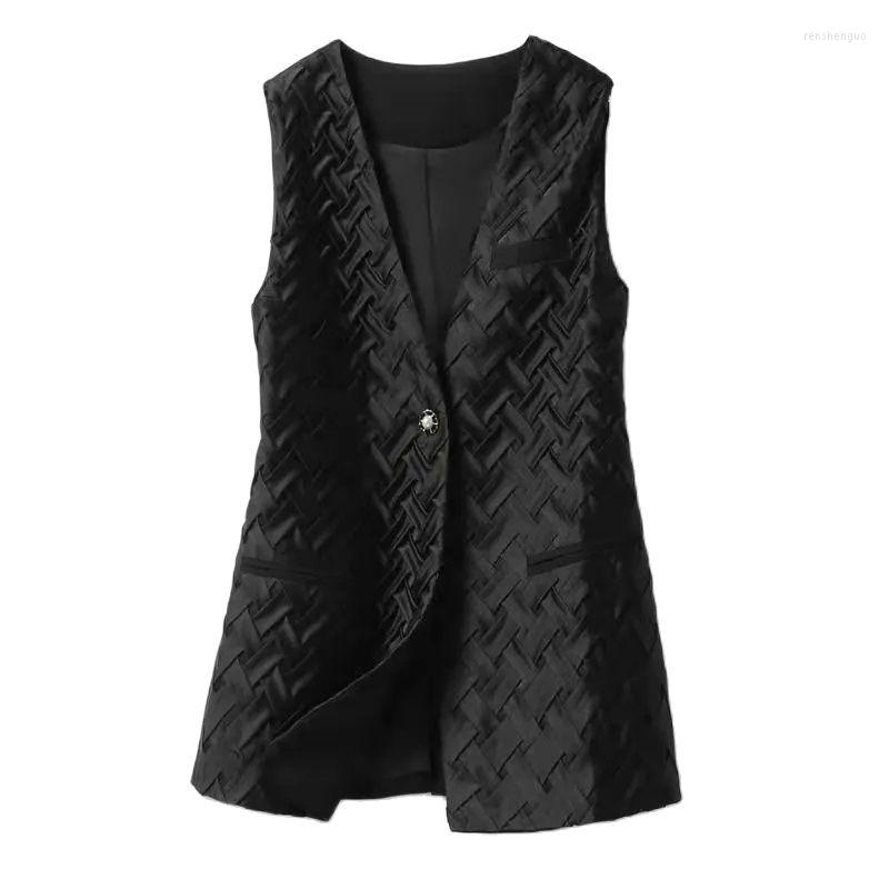 Women's Vests 2023 Spring Autumn V-Neck Suit Vest Women's Waistcoat Hand-Woven Design Sleeveless Black Short Jacket Female Outerwear
Women's Vests 2023 Spring Autumn V-Neck Suit Vest Women's Waistcoat Hand-Woven Design Sleeveless Black Short Jacket Female Outerwear