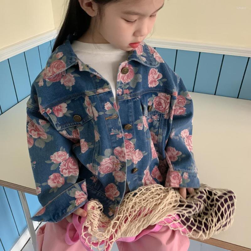 Jackets Korean Children Denim Floral Print Turn-Down Collar Single Breasted Button Girls Coat Fashion All-Matched Kids Outerwear, As the photo
Jackets Korean Children Denim Floral Print Turn-Down Collar Single Breasted Button Girls Coat Fashion All-Matched Kids Outerwear, As the photo