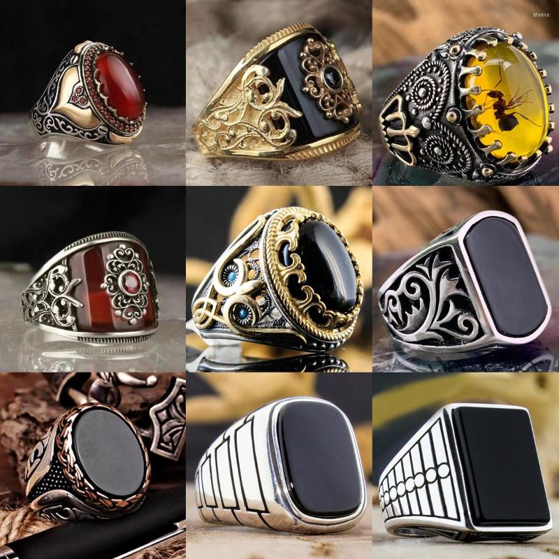 Wedding Rings Retro Turkish Handmade Silver Color Men Vintage Carved Eagle Pattern Black Zircon Stone 2023 Punk Muslim Jewelry
Wedding Rings Retro Turkish Handmade Silver Color Men Vintage Carved Eagle Pattern Black Zircon Stone 2023 Punk Muslim Jewelry
