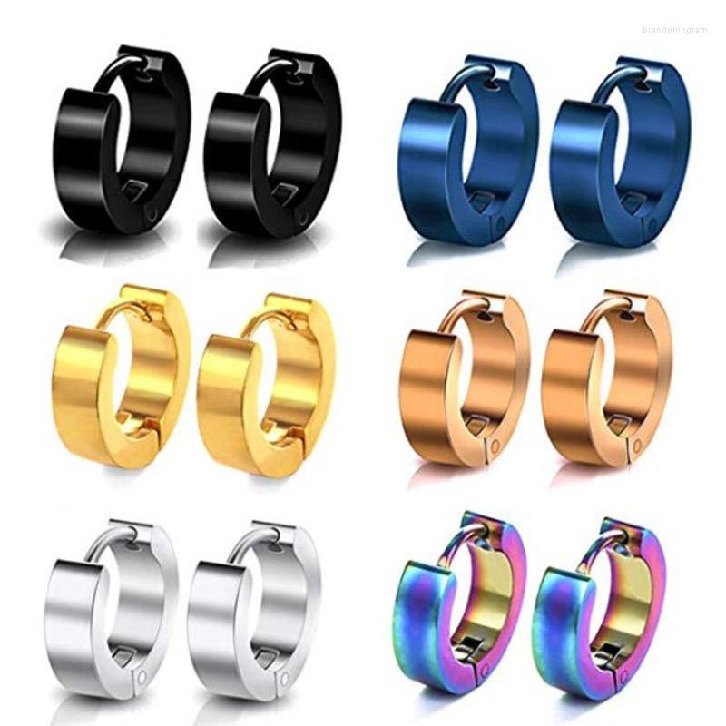 Hoop Earrings 1Pairs Men Women Stainless Steel Classic Huggie Gift Jewelry