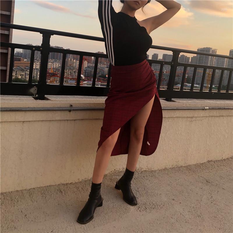 Skirts Irregular Skirt European And American Style Summer Slim Bag Hip High Waist Plaid Split Mid Length, Red
Skirts Irregular Skirt European And American Style Summer Slim Bag Hip High Waist Plaid Split Mid Length, Red