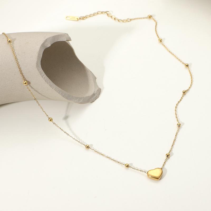 Pendant Necklaces Cute Heart Necklace Stainless Steel Women Jewelry 14K Gold Plating Round Bead Chain Choker Girls GiftPendant
Pendant Necklaces Cute Heart Necklace Stainless Steel Women Jewelry 14K Gold Plating Round Bead Chain Choker Girls GiftPendant