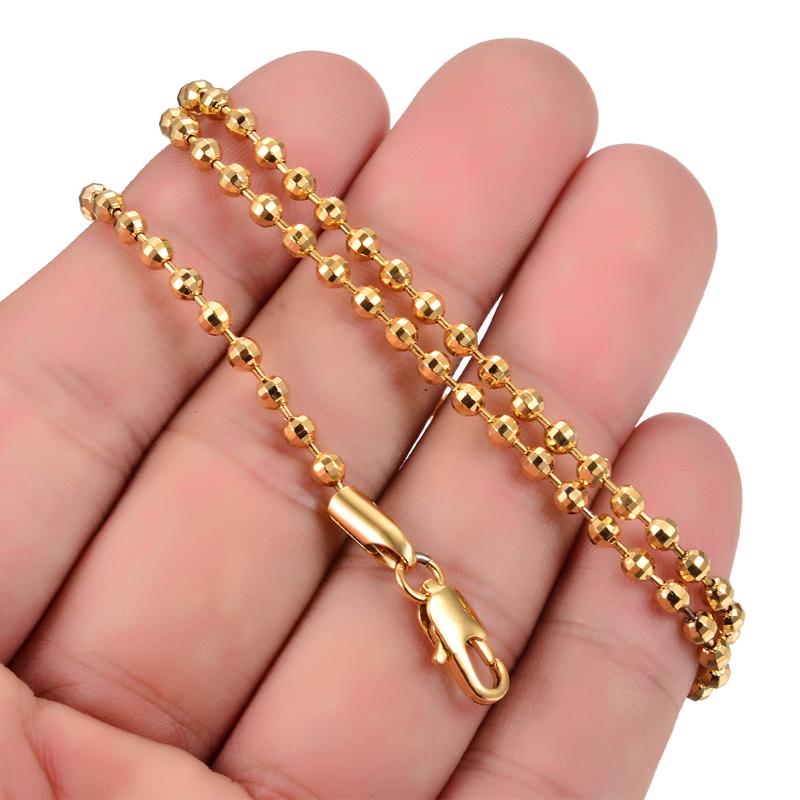 Chains Gold Colour Copper Classic Chain For Women/Girls Strand Jewelry Ethiopia Gifts High Quality Shiny Bead Necklace N3
Chains Gold Colour Copper Classic Chain For Women/Girls Strand Jewelry Ethiopia Gifts High Quality Shiny Bead Necklace N3