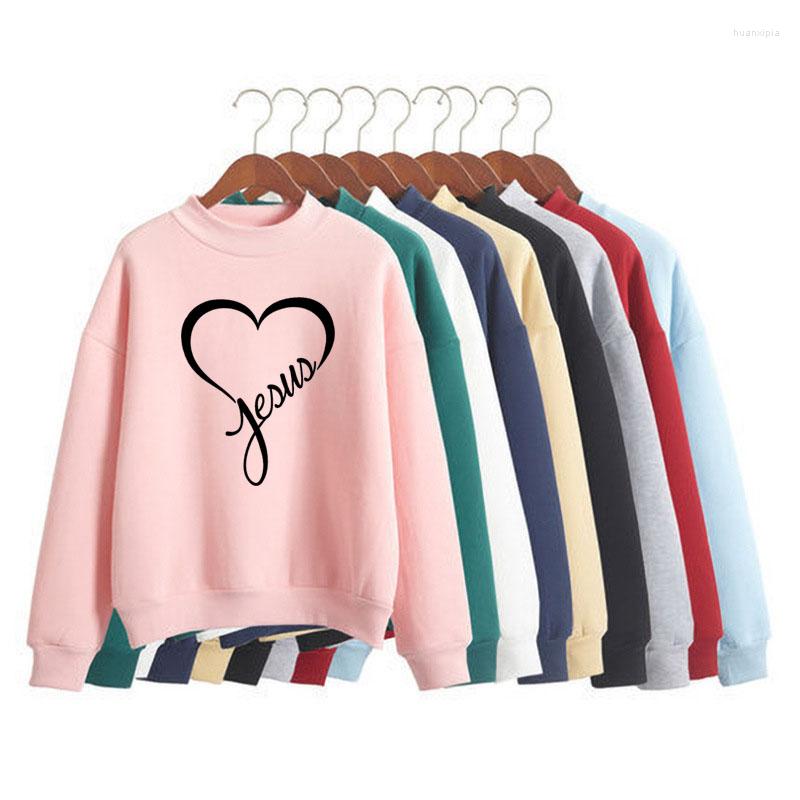 Women' Hoodies Jesus Love Heart Print Woman Sweatshirt Sweet Korean O-neck Knitted Pullovers Thick Autumn Winter Candy Color Women Clothing
Women' Hoodies Jesus Love Heart Print Woman Sweatshirt Sweet Korean O-neck Knitted Pullovers Thick Autumn Winter Candy Color Women Clothing