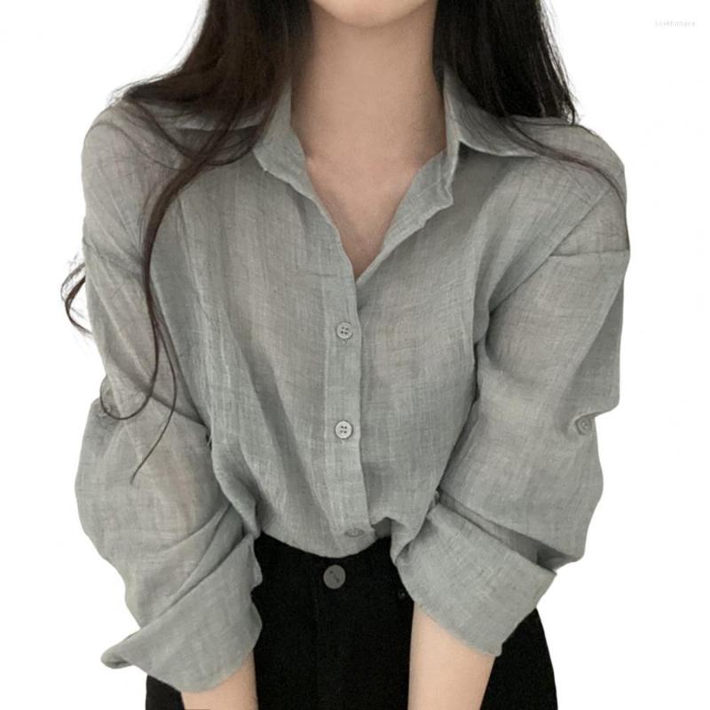 Women' Blouses Shirt Cardigan Pure Color Lapel Long Sleeves Buttons Placket Women Spring Solid Pleated Top, Blue
Women' Blouses Shirt Cardigan Pure Color Lapel Long Sleeves Buttons Placket Women Spring Solid Pleated Top, Blue