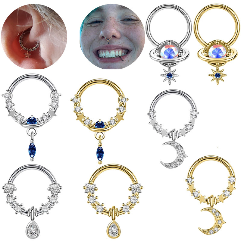 Nose Rings & Studs Pendant Star Moon with Piercing for Women Girl Stainless Steel Diamond Crystal Stone Fashion Jewelry Wholesale
Nose Rings & Studs Pendant Star Moon with Piercing for Women Girl Stainless Steel Diamond Crystal Stone Fashion Jewelry Wholesale
