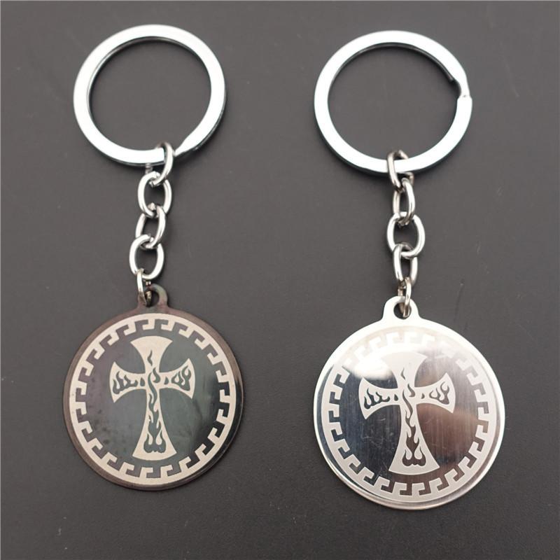 Keychains Fire Cross Stainless Steel Keyring Jewelry Fashion Round Tag Male Accessories
Keychains Fire Cross Stainless Steel Keyring Jewelry Fashion Round Tag Male Accessories