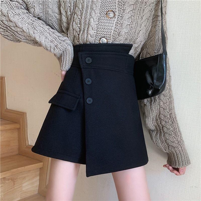Skirts Woolen Shorts Women's 2023 High Waist Loose Irregular Pants Casual Skirt Ropa Mujer Mini Clothes For Women, Black
Skirts Woolen Shorts Women's 2023 High Waist Loose Irregular Pants Casual Skirt Ropa Mujer Mini Clothes For Women, Black