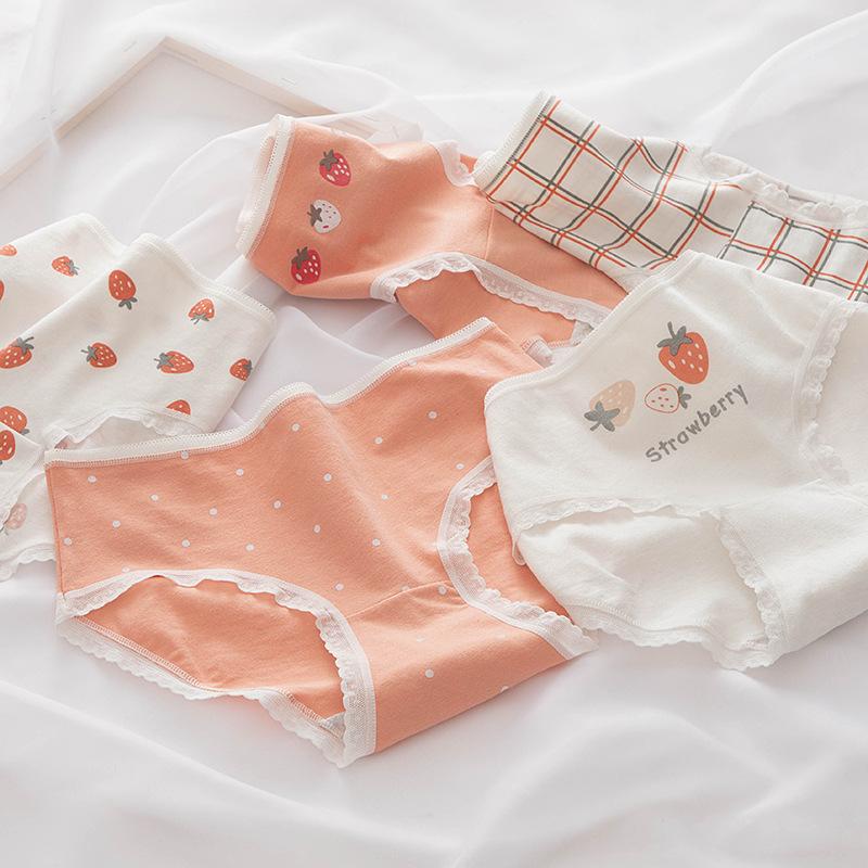 Women's Panties Amorn Orange Strawberry Underwear Pure Cotton Breathable Lattice Dots Print Home Pants Cute Cartoon Girls, Check stripe
Women's Panties Amorn Orange Strawberry Underwear Pure Cotton Breathable Lattice Dots Print Home Pants Cute Cartoon Girls, Check stripe