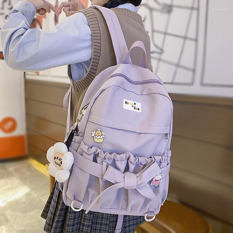 School Bags Korean Style Women Sweet Backpack Large Capacity Open Pockets Kawaii Female Bow For Teenager Girls Travel Backpacks, Beige
School Bags Korean Style Women Sweet Backpack Large Capacity Open Pockets Kawaii Female Bow For Teenager Girls Travel Backpacks, Beige